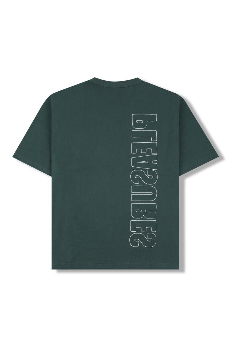 Outline Embroidered Logo Heavyweight Cotton T-Shirt, Alternate, color, FOREST GREEN