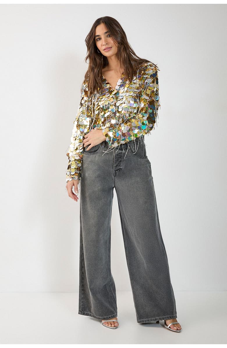 NASTY GAL Disc Tassel Trophy Jacket, Alternate, color, Gold