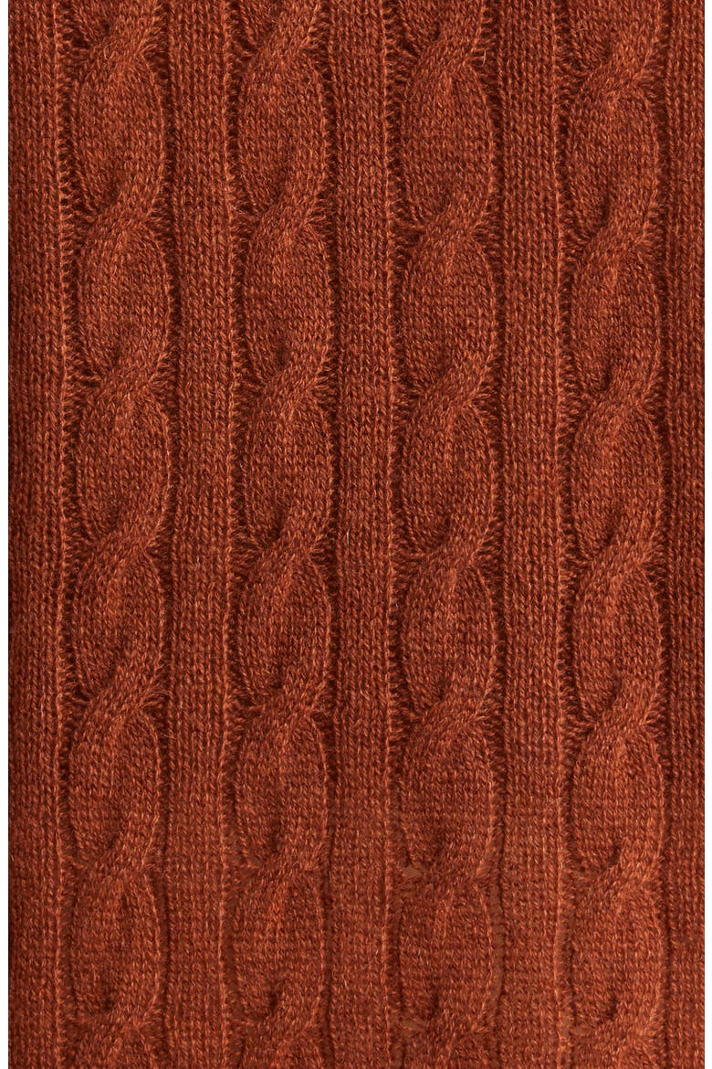 Cable Cashmere Turtleneck Sweater, Alternate, color, 0100 - MARRONE