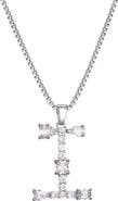 Adornia Mixed Crystal Initial Pendant Necklace