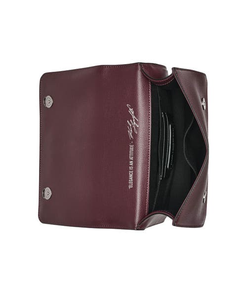 Karl Lagerfeld Paris Simone Front Flap Crossbody In Burgundy