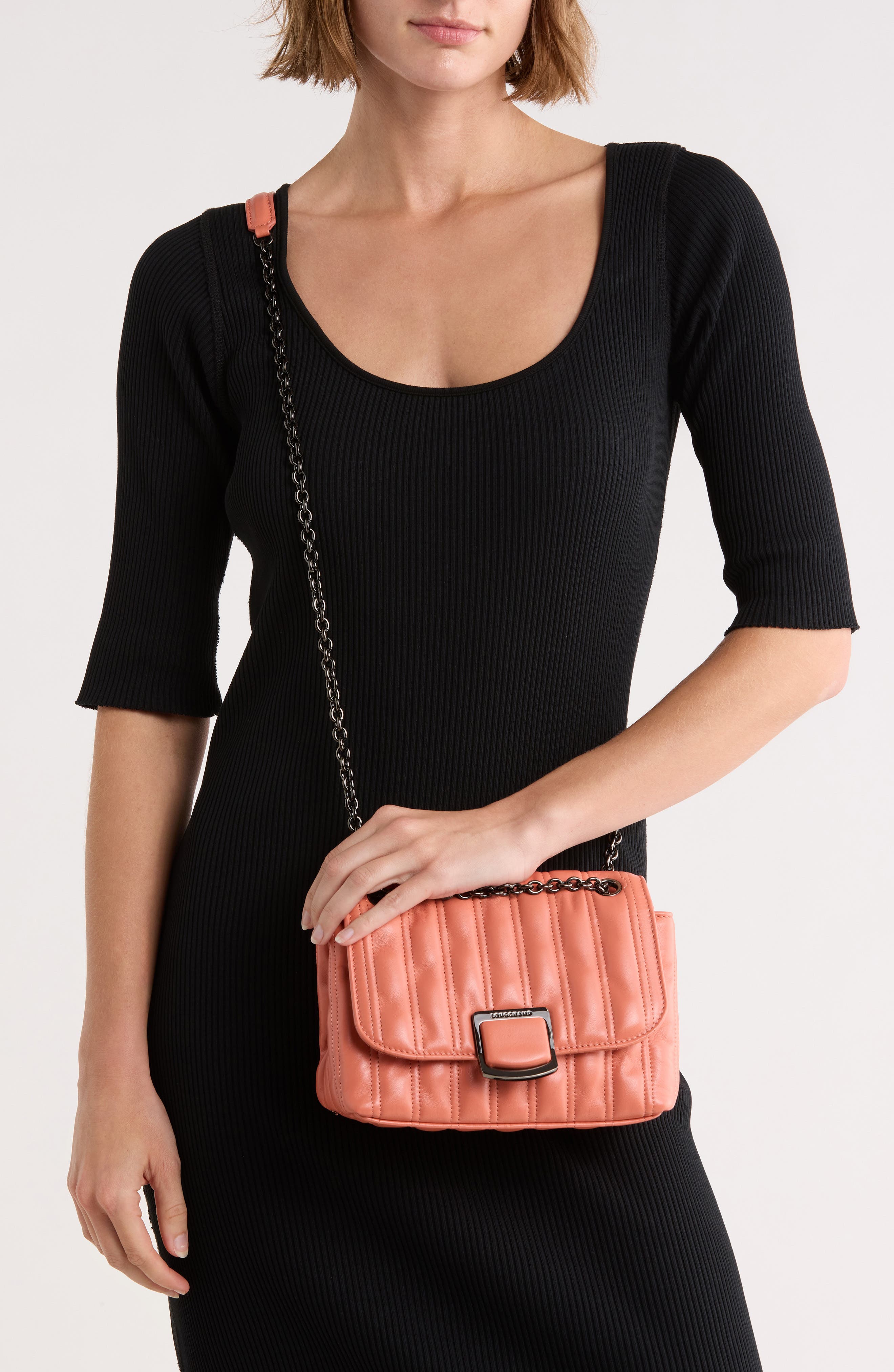 Brioche Small Leather Shoulder Bag, Alternate, color, BLUSH