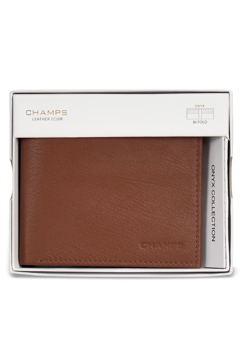 Onyx Leather RFID Bifold Wallet, Alternate, color, BROWN