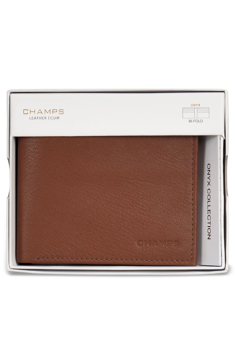 CHAMPS Onyx Leather RFID Bifold Wallet, Alternate, color, Brown