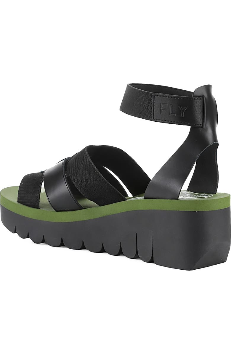 Fly London Yory Ankle Strap Sandal, Alternate, color, Black