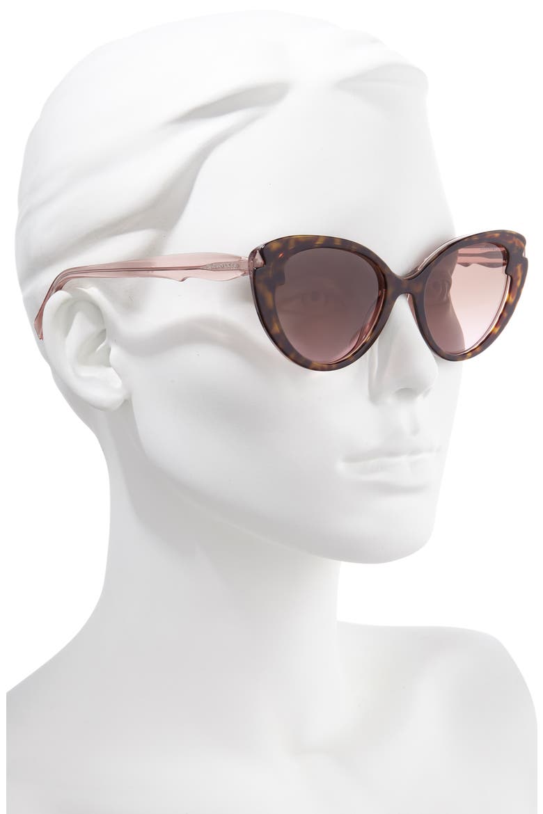 54mm Cat Eye Sunglasses, Alternate, color, HAVANA/ PINK GRADIENT