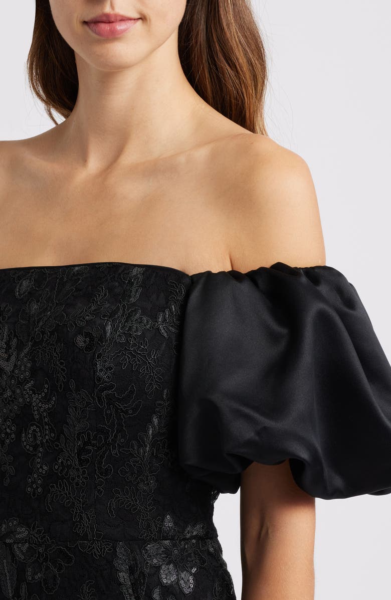 Eliza J Off the Shoulder Sequin Cocktail Dress, Alternate, color, 