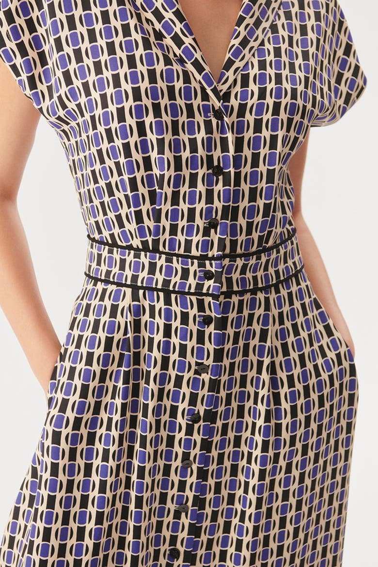 Aitana Midi Dress, Alternate, color, Blue Patterned