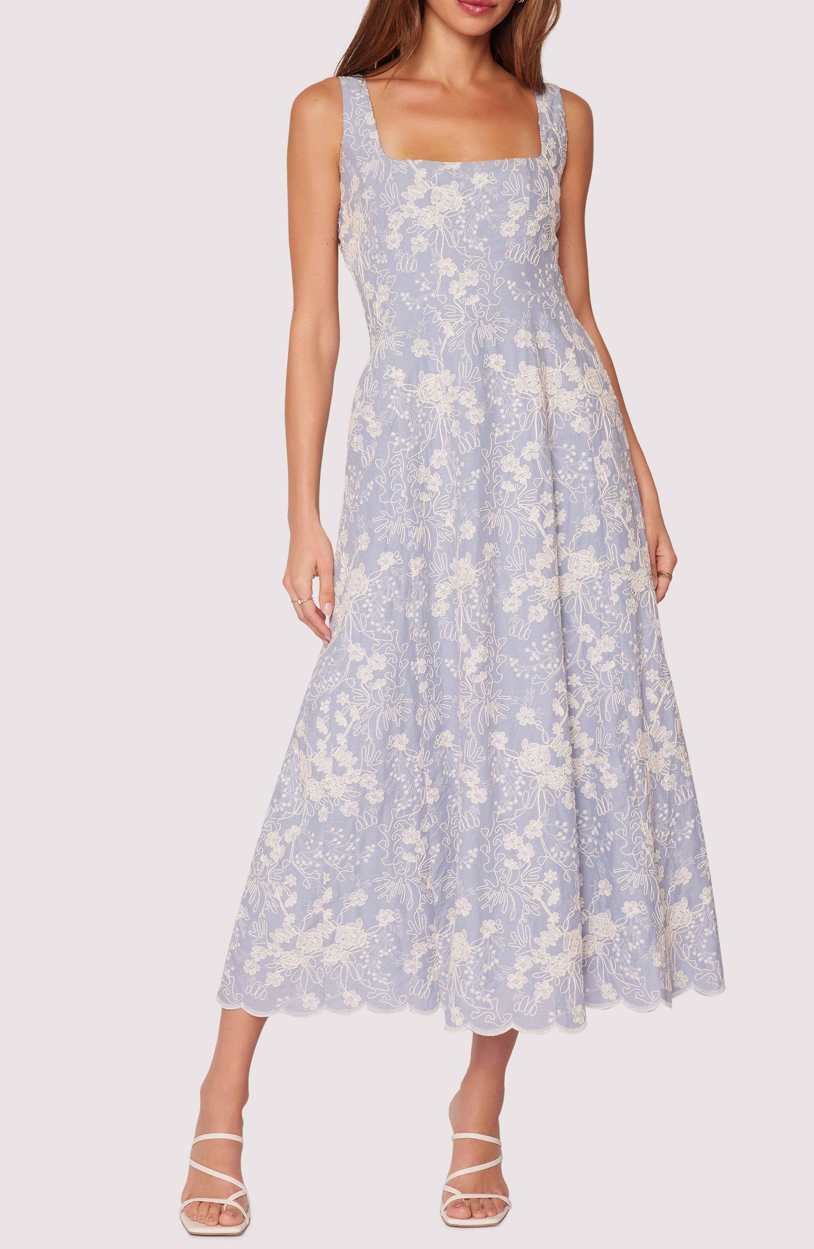 Springtide Splendor Embroidered Cotton Maxi Sundress