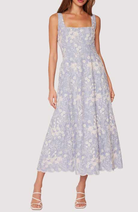 Springtide Splendor Embroidered Cotton Maxi Sundress