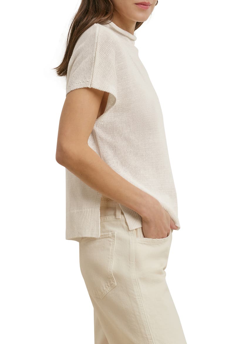 The Stevie Short Sleeve Linen Sweater, Alternate, color, OFF WHITE