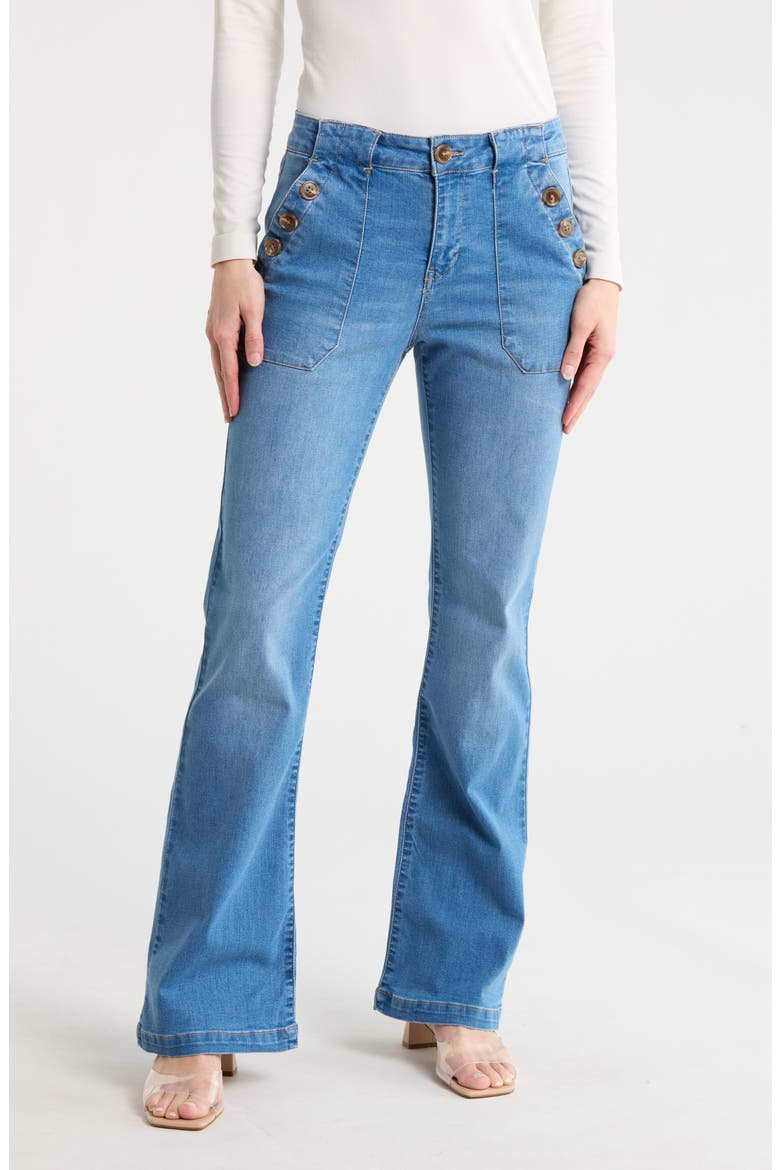 The Sailor High Waist Bootcut Jeans, Main, color, SEAGLASS BLUE