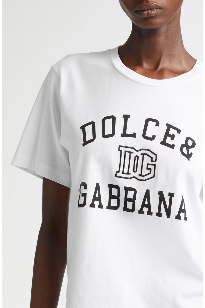 DG Embroidered Logo Cotton T-Shirt, Alternate, color, W0800 BIANCO OTTICO