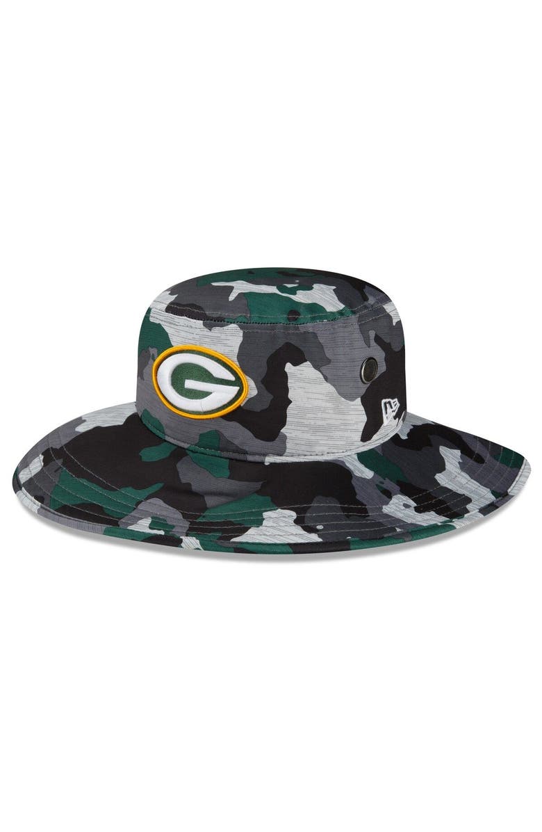 New Era Men's New Era Camo Green Bay Packers 2022 NFL Training Camp Official Panama Bucket Hat, Main, color, 