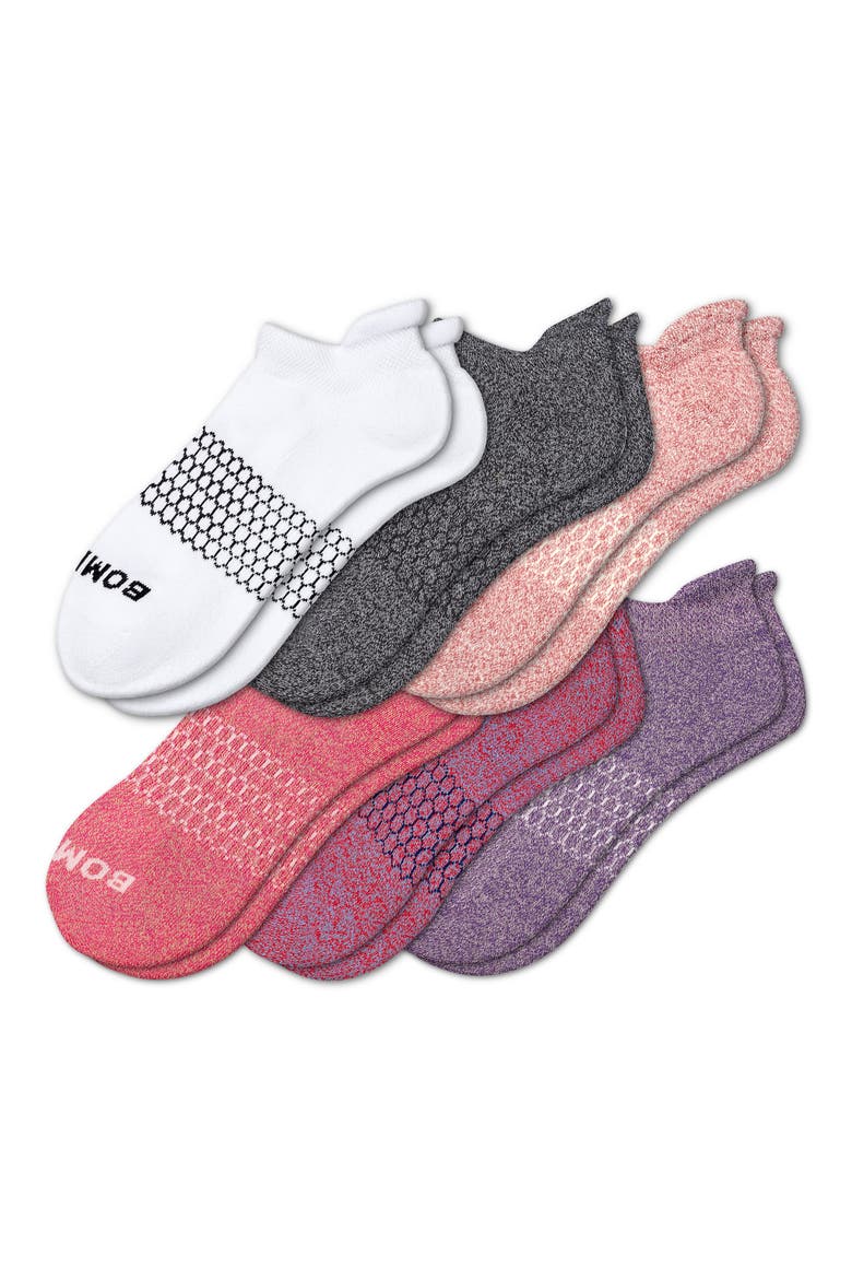 Assorted 6-Pack Supima® Cotton Blend Ankle Socks, Main, color, PEACH MIX