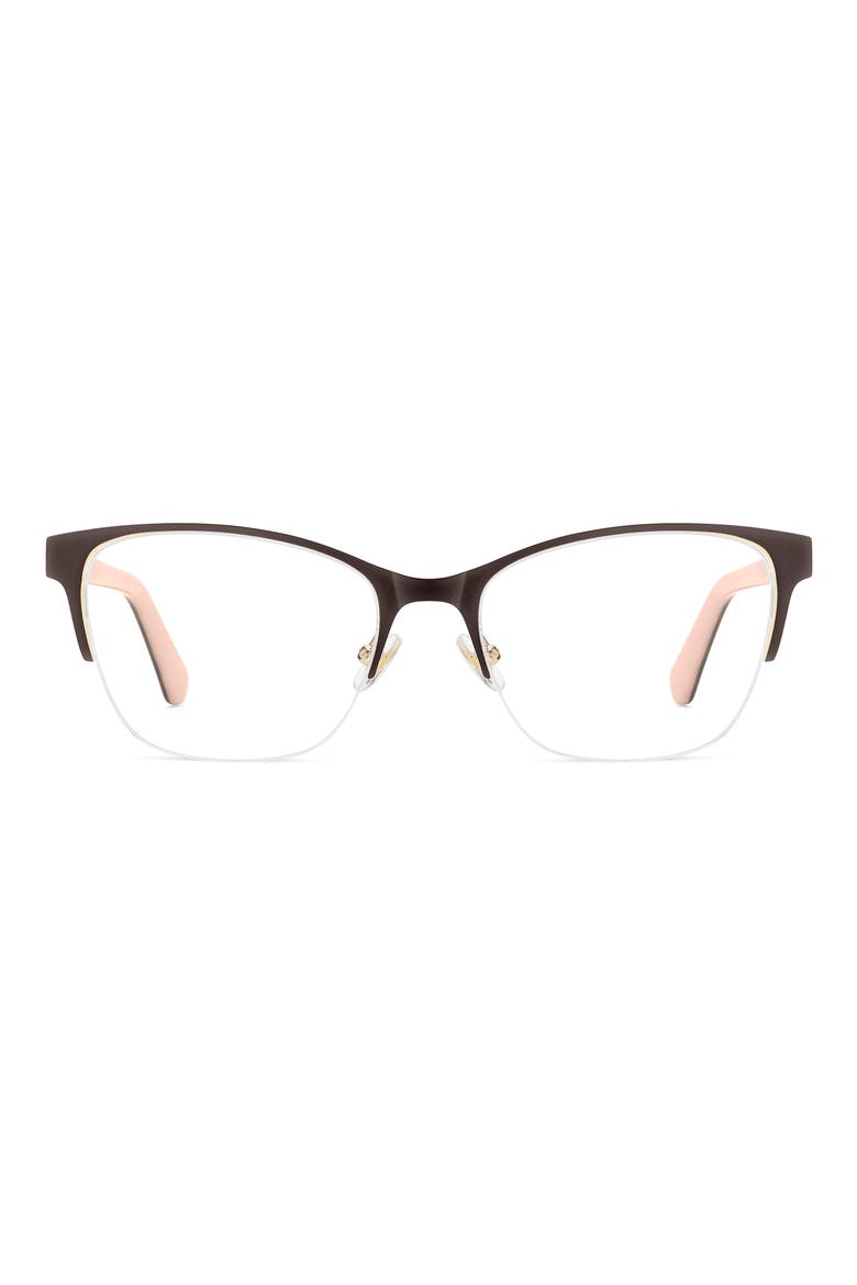 diandra 51mm rectangular optical glasses, Main, color, BROWN