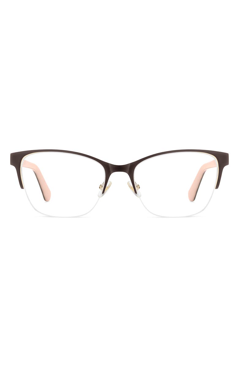 Kate Spade New York diandra 51mm rectangular optical glasses, Main, color, Brown