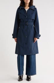 BCBGeneration Belted Water Resistant Raincoat with Bib