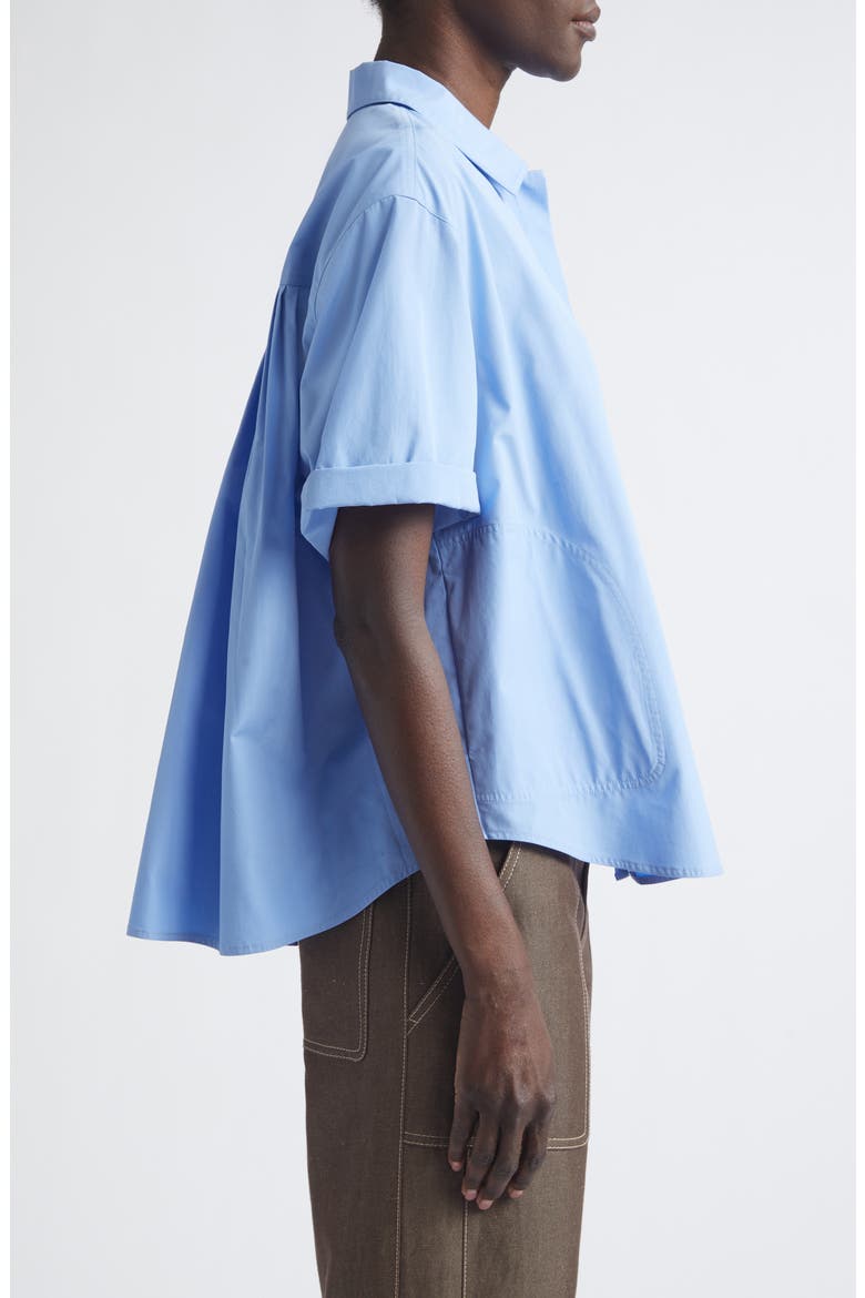 Organic Cotton Poplin Swing Shirt, Alternate, color, BLUE HYDRANGEA
