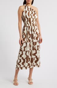 Rails India Asymmetric Geo Print Midi Dress