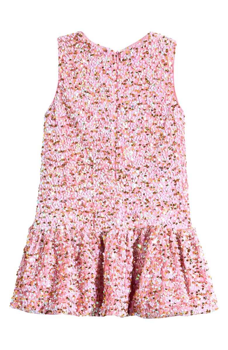 Lola + The Boys Kids' Rosie Bow Sequin Flounce Hem Dress, Alternate, color,