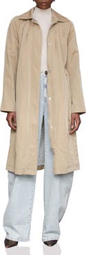 Avec Les Filles Nylon Pleated Rain Trench Coat