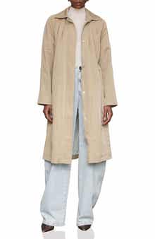 Avec Les Filles Nylon Pleated Rain Trench Coat