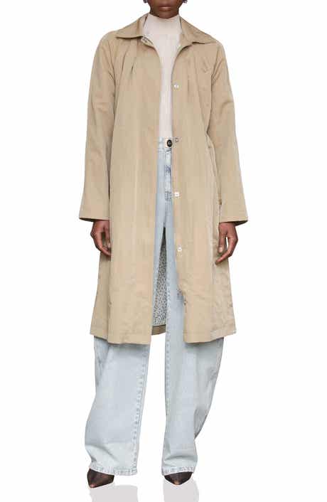 Avec Les Filles Nylon Pleated Rain Trench Coat