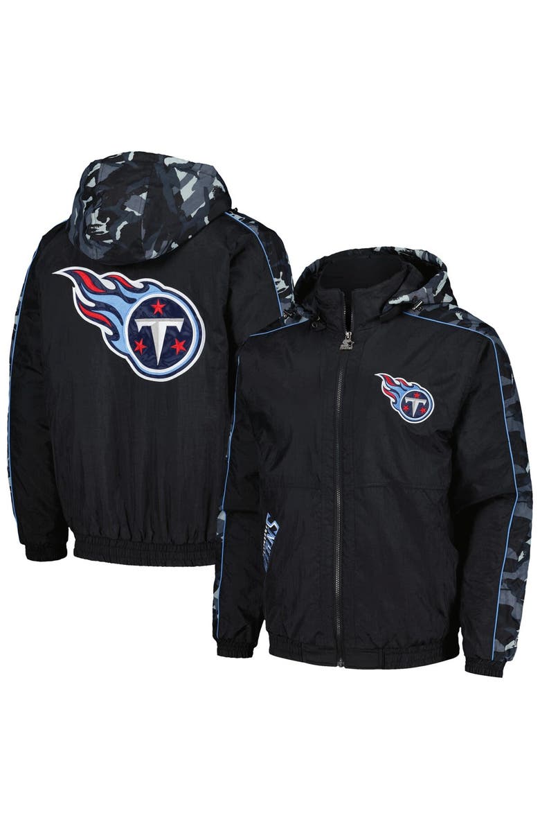 STARTER Men's Starter Black Tennessee Titans Thursday Night Gridiron Full-Zip Hoodie, Alternate, color, Black