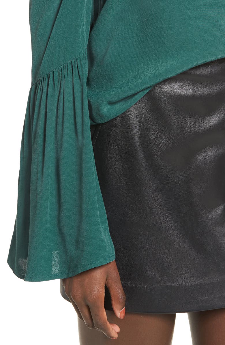 Leith One-Shoulder Bell Sleeve Top, Alternate, color,