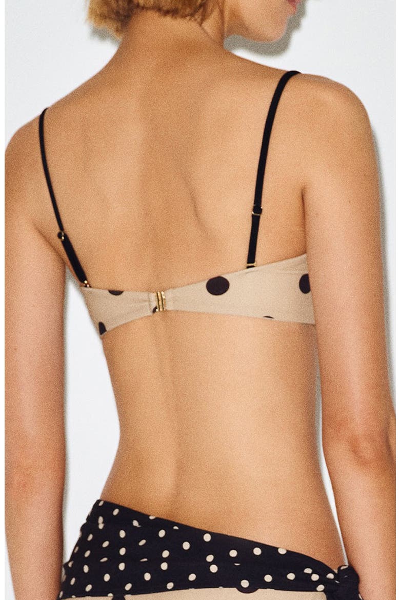 Zahara Knot Bandeau Bikini Top, Alternate, color, DUNE LUNA DOTS