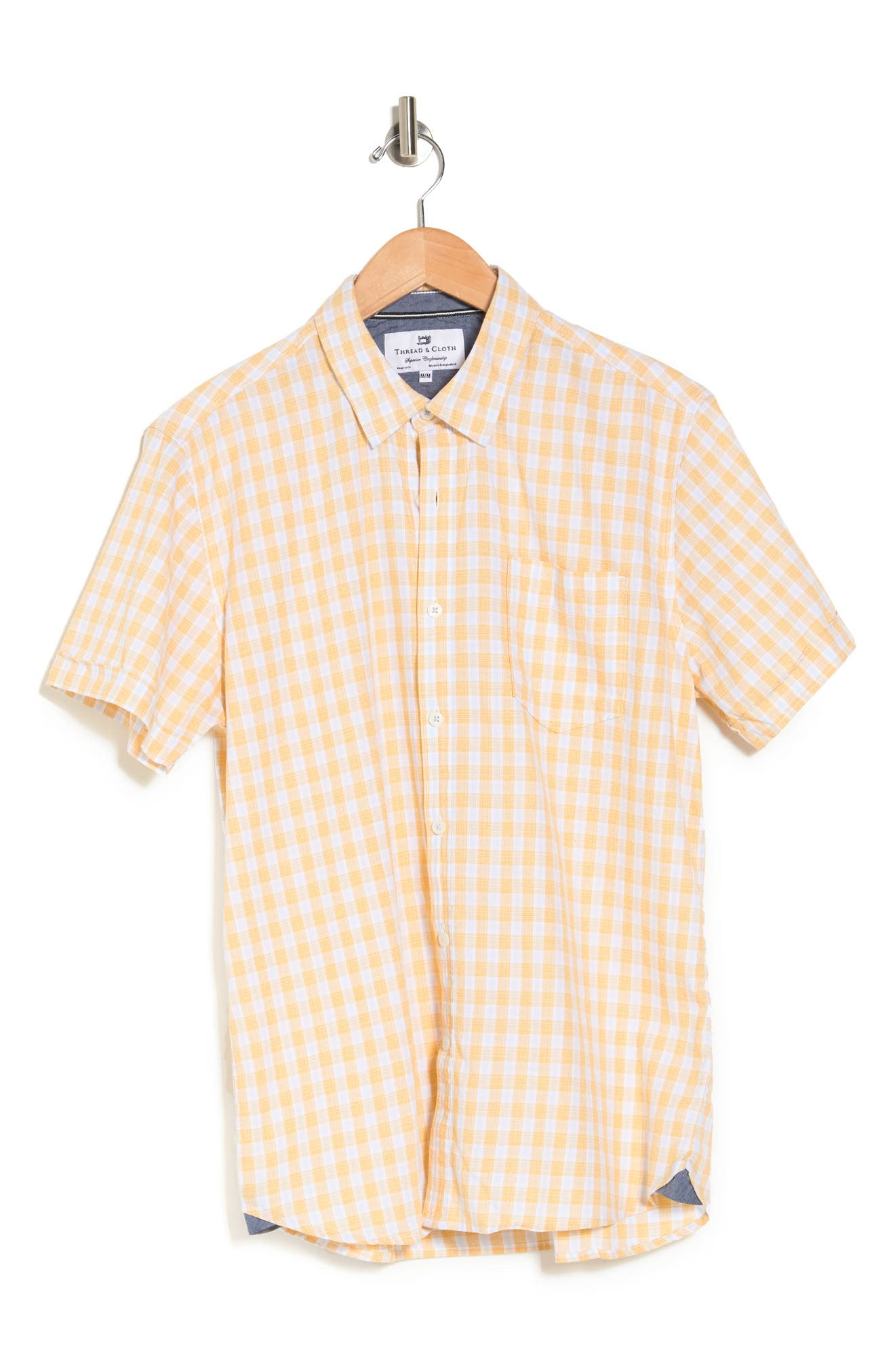 THREAD AND CLOTH Grindle Yarn Check Print Short Sleeve Shirt (Men ...