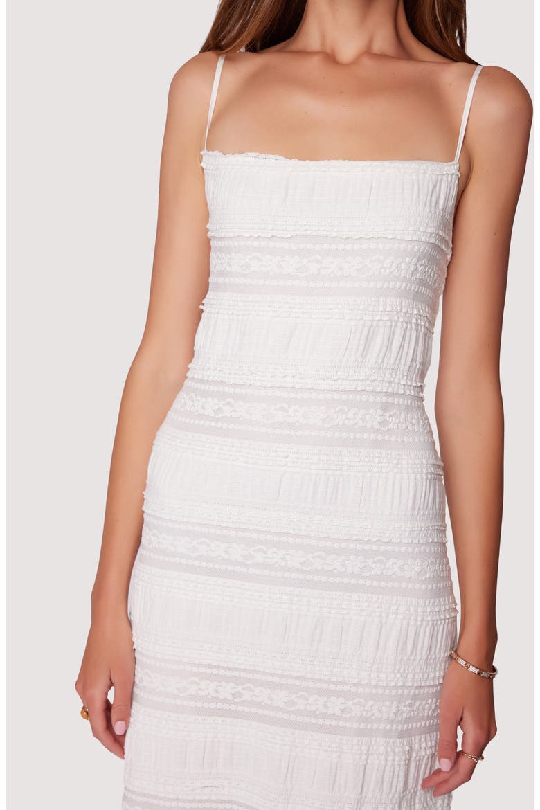 Magnolia Dreams Lace Stripe Midi Dress, Alternate, color, OFF WHITE