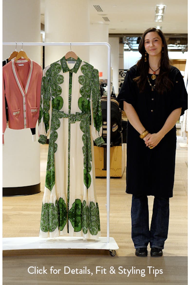 The Harley Regent Placed Paisley Long Sleeve Stretch Silk Maxi