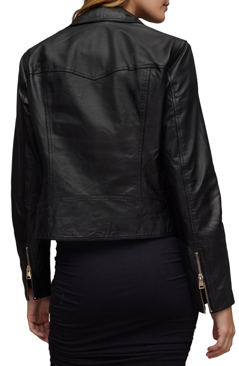 AllSaints Vela Leather Biker Jacket, Alternate, color, 