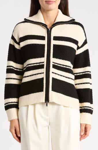 Striped Zip Cardigan