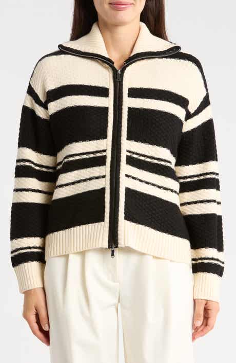 Striped Zip Cardigan