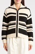 Adrianna Papell Striped Zip Cardigan
