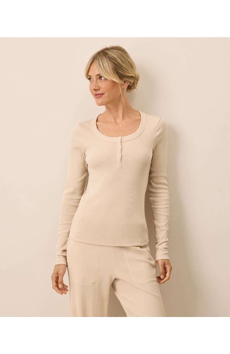 Pact Dream Rib Slim Henley, Main, color, Sandshell