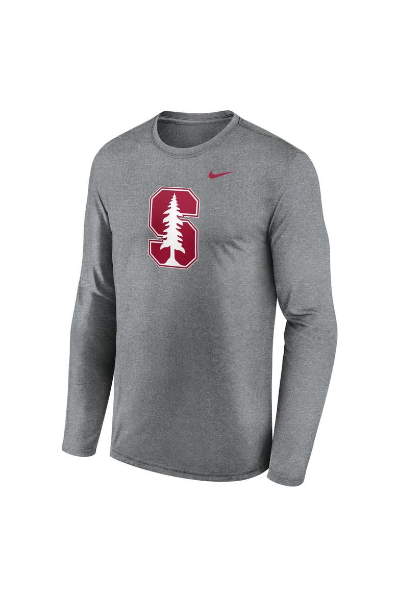 Men's Nike Heather Gray Stanford Cardinal Primetime Primary Legend Long Sleeve T-Shirt, Alternate, color, Heather Gray