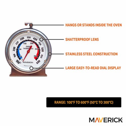 Maverick Large Dial Oven Thermometer In Multi