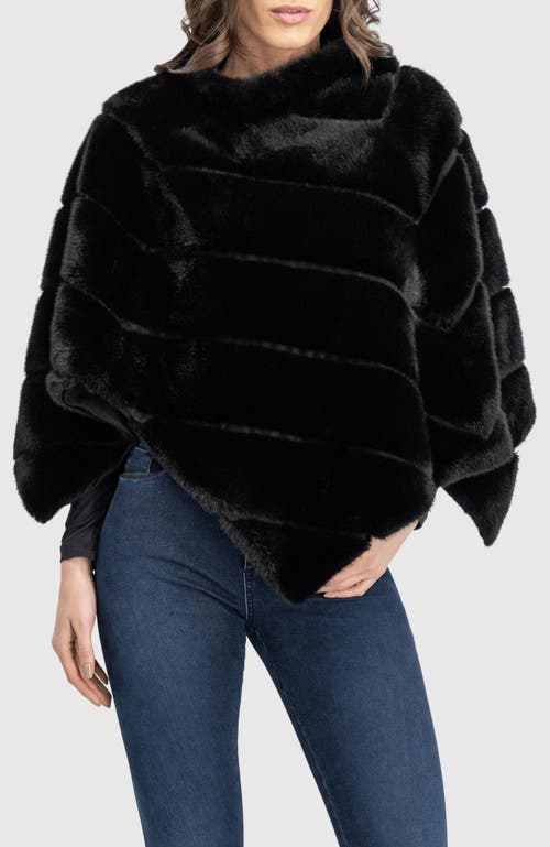 Lyla Grant Fur-free Mink (faux Fur) Cape In Black