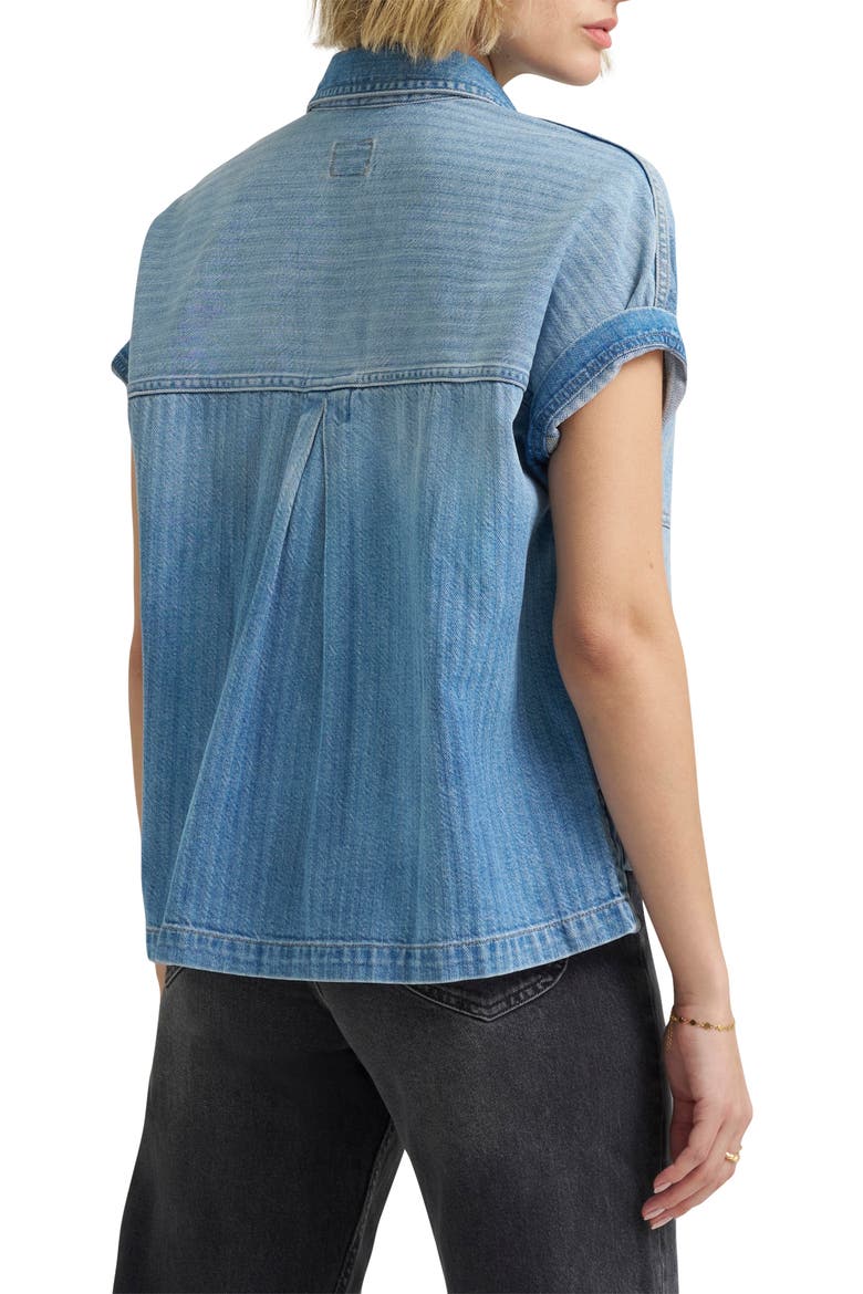 Roll Sleeve Denim Utility Shirt, Alternate, color, STALLED OUT