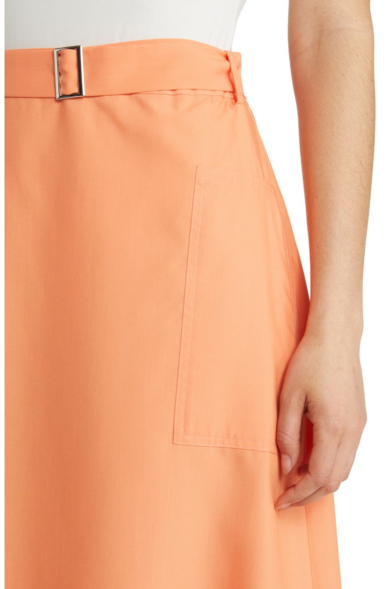 Belted Patch Pocket A-Line Midi Skirt, Alternate, color, CITRUS BLOSSOM