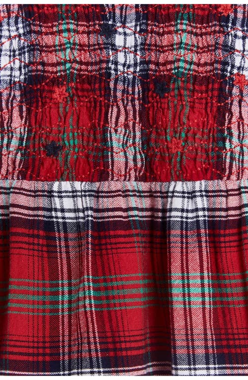 Babycottons Christmas Flannel Plaid Dress For Toddler In Red