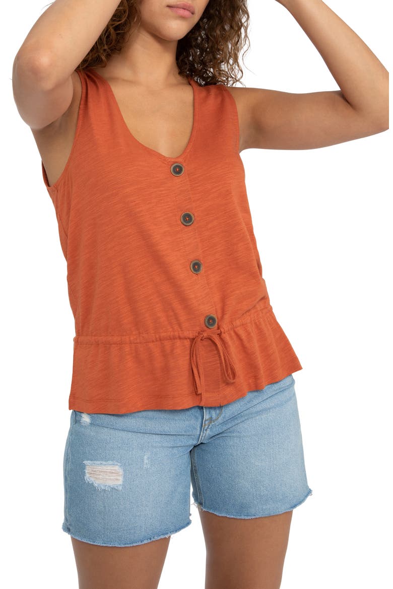 Heartstrings Button Tank, Alternate, color, EARTH