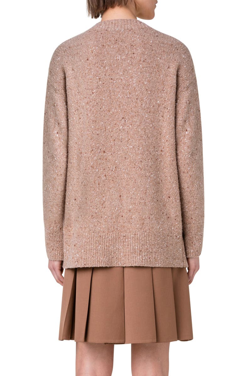 Akris Cashmere Tweed Crewneck Sweater, Alternate, color, 