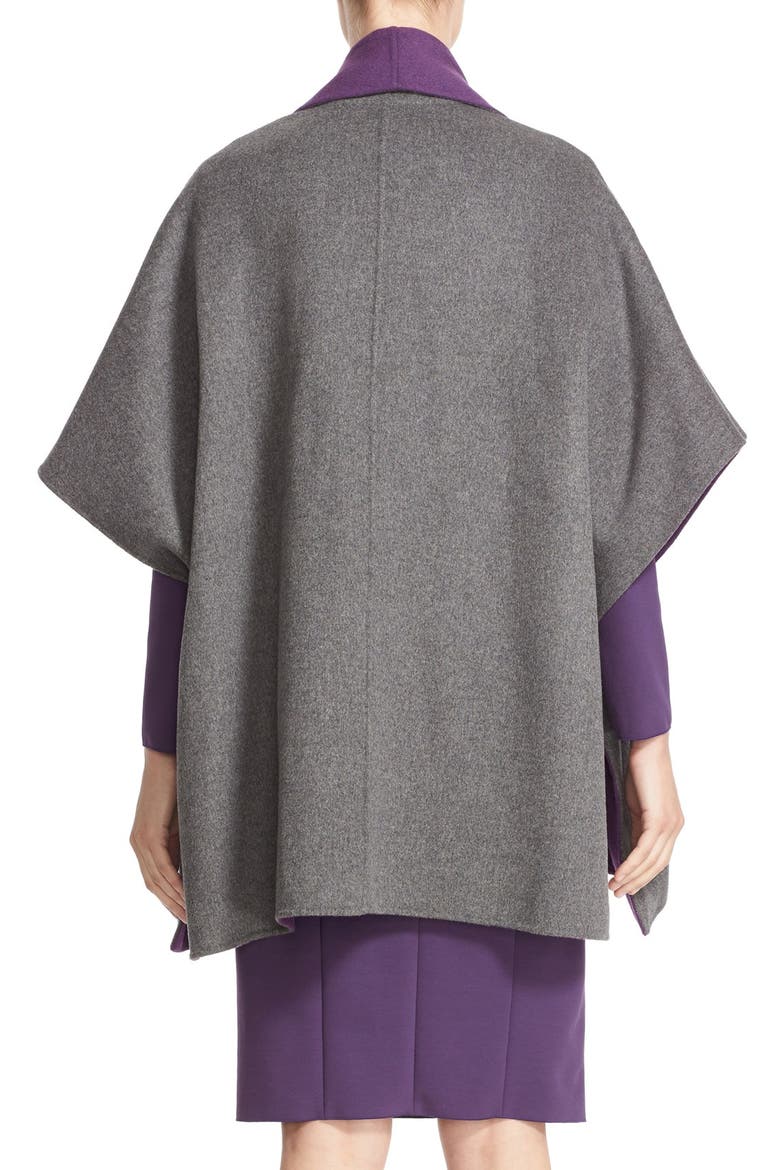 Reversible Wool & Cashmere Cape, Alternate, color, DARK CHARCOAL