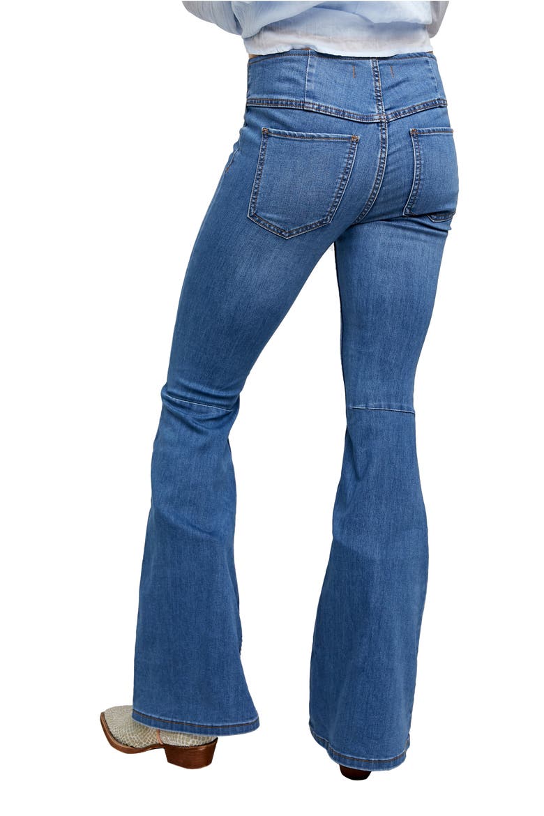 We the Free Gummy Pull-On Flare Leg Jeans, Alternate, color, AUTHENTIC BLUE