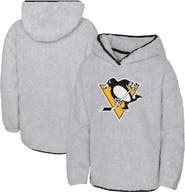 Outerstuff Girls Youth Heather Gray Pittsburgh Penguins Ultimate Teddy Fleece Pullover Hoodie